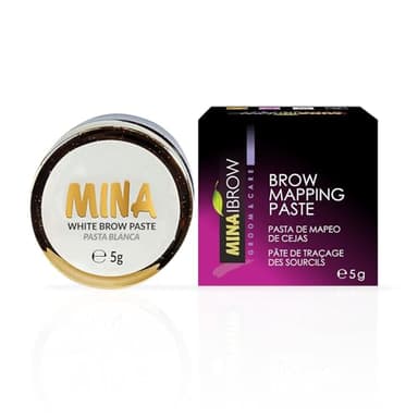 MINA White Mapping Brow Paste 5g | Draw Or Sketch The Right Shape Of The Eyebrow | Help To Perfect Your Brow Tinting, White Paste for Outlining & Fixation, Brow Mapping String, Eyebrow Contour