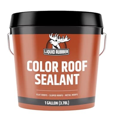 Liquid Rubber Color Roof Sealant- Elastomeric Waterproof Coating for Flat, Low-Slope & Metal Roofs, Flexible UV-Stable Membrane, White, 1 Gallon