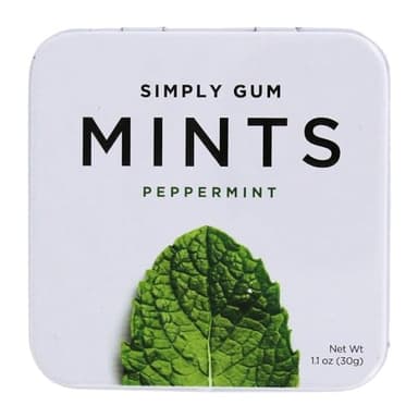 SIMPLY Mints | Peppermint Breath Mints | Pack of One (30 Pieces Total) | Breath Freshening + Aspartame-Free + Vegan + non-GMO