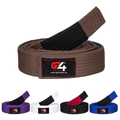 G4 Jiu Jitsu BJJ Belts Brazilian Adult A1 A2 A3 A4 Black Brown Purple Blue White (Brown, A2)