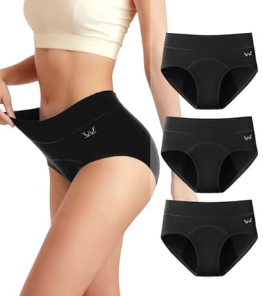Saliryj Women's Period Underwear Heavy Flow, High Absorbency Cotton Panties LeakProof Postpartum Menstrual Briefs Women Teens