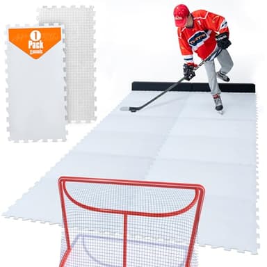 ArcticGlide Synthetic Ice Panels Pro, Easy-to-Assemble, Expandable Artificial Rink, Indoors/Outdoors (1 Pack - 2 Panels, Single Pack)