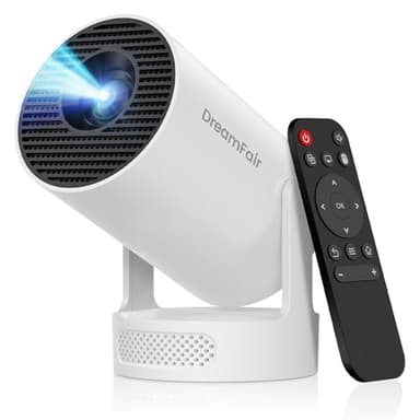 Mini Projector with WiFi and Bluetooth, Support 4K 170 ANSI Auto Keystone Correction, 5W Soundbase Speaker, 210° Rotatable Portable Projector, 25"-110" Screen Video Projector for Smartphone/Laptop