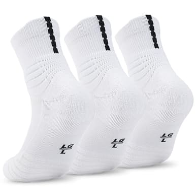 Dingcooler Basketball Socks for Men & Boys, Cushioned Athletic Sports Crew Socks for Youth Adult