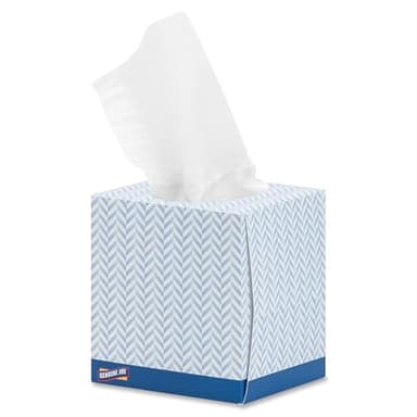 Genuine Joe Facial Tissue Cube Box, 7.9" x 7.5", 2-Ply, 85 Sheets/Box, 36 Count