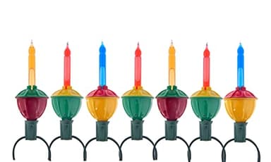 Creative Hobbies Classic Holiday Bubble Light String with 7 Bubbling Light Bulbs – 7ft Christmas Tree String 5W Bulbs Candelabra Base