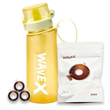 WAVEX Flavored Water Bottle That Makes Plain Water Enjoyable, Aroma-Powered Hydration, Includes 3 Cola Aroma Flavor Scent Pods, No Sugar or Additives, 0 Calorie, (550ml, Golden Yellow)