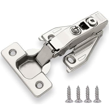 DecoBasics (50 PCS) Full Overlay Soft Close Cabinet Hinges for Kitchen Cabinets - 105° Face Frame Concealed Cabinet Door Hinge -3 Way Adjustability -Clip on Plate & Matching Screw 4 Easy Installation