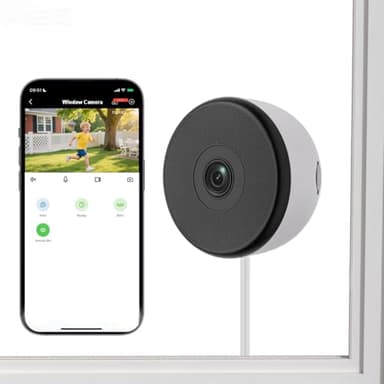 EDSACE Starlight Window Camera, 2K Resolution, Full-Color Night Vision, Wi-Fi Indoor Security Camera, Wide Angle View, AI Detection