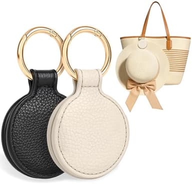 Niveaya Magnetic Hat Clip for Travel on Bag - 2 Pack, Magnet Storage Hook, Vacation Traveling Essentials Accessory Black & Beige