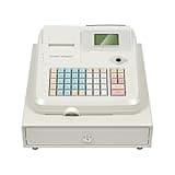 Gbonklong Gbonklong 48 Keys Electronic Cash Register, Cash Register with Coin Drawer Box Description POS Bill Coins System for Small Businesses, Retailers, Supermarkets (White)