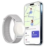 Generic GPS Tracker for Kids, Teen, Special Needs, Elderly - Real-Time Mini Locator Watch Band - No Monthly Fee - Hidden Tracking Device for iOS, White, A12123