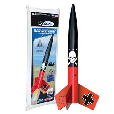 Estes 0651 Der Red Max Rocket-Building Kit, Intermediate Flying-Rocket-Model Kit for Ages 10+