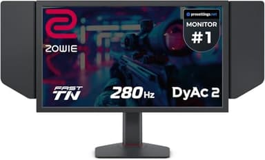 BenQ Zowie XL2546X+ 24.1 Fast TN 280Hz Gaming Monitor for Esports, Motion Clarity DyAc 2, 1080p, XL Setting to Share, S Switch, Shielding Hood, Industrial Grade Bearing Height Adjustment