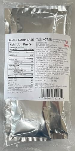 Ramen Tonkotsu Base - Tonkotsu (Pork) - Pack of 8 Product of Japan. Soup packet for Asian noodles, Good with any ramen toppings. Ramen broth for quick lunch noodle soup. Ramen seasoning packets only