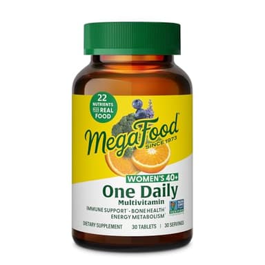 MegaFood Multivitamin for Women 40+ One Daily Womens Multivitamin - with Methylated B12, Methyl Folate, Vitamin D3, C & Zinc - Energy Metabolism, Immune Support & Bone Health, Vegetarian, 30 Tablets