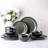 LERATIO Ceramic Dinnerware Sets for 4,Handcraft Stoneware Plates and Bowls Sets,Highly Chip and Crack Resistant | Dishwasher & Microwave & Oven Safe Dishes set,Reactive Glaze Dinnerware- Service for 4