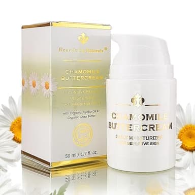 Chamomile Buttercream - Best Anti-Wrinkle Cream & Anti-Aging Face Cream for Sensitive Skin - Helps to Repair Wrinkles & Purify Skin - Made in USA - All Natural and Organic Ingredients – 1.7 oz