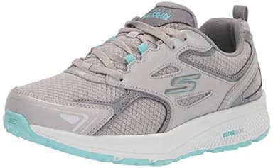 Skechers Women's Go Run Consistent Sneaker, Gray/Turquoise, 7.5 Wide