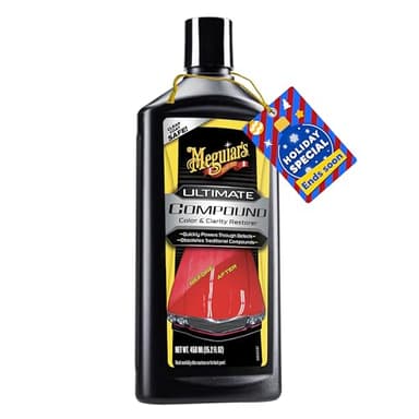 Meguiar’s Ultimate Compound, Pro-Grade Car Scratch Remover for Paint Correction, Removes Swirls and Defects While Restoring Gloss and Shine, Christmas Gifts for Car Guys, 15.2 Oz
