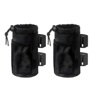 2Pack Scooter Cup Holder for Adults and Kids – Fits Electric and Kick Scooters, Velcro Water Bottle Holder for Scooters(Black)