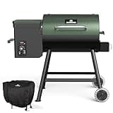 DAMNISS Grills DAPG-03 Electric Wood Pellet Smoker Grill, 456 SQ.IN Cook Area Pellet Grill with Auto Feed & PID Temperature Control (180-450°F), 8 in 1 BBQ Grill & Rain Cover for Backyard Outdoor