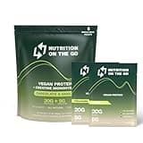 Nutrition On The Go Vegan Protein Powder with Creatine - 20g Protein, 5g Creatine - Chocolate & Vanilla Single-Serve Packets for Travel, On-The-Go, Dairy-Free, Gluten-Free, All-Natural - (6-Pack)
