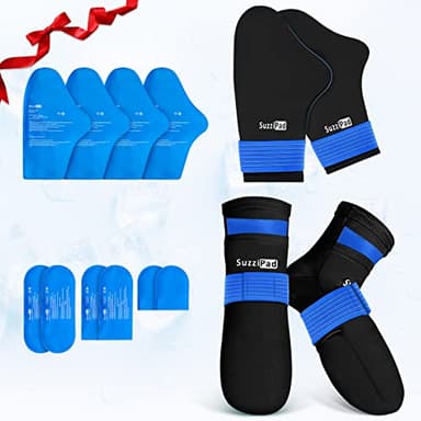 SuzziPad Foot Ice Pack Cooling Socks and Cold Gloves for Chemotherapy, Chemo Comfort Items, Ideal for Soothing Hand and Feet Discomfort, L