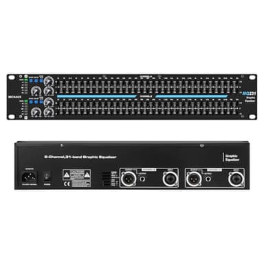MICNAUX Equalizer for Home Audio, Dual Channel 31-Band Graphic Stereo EQ, Professional DJ Sound Equalizer Studio Equalization