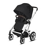 Cybex Talos S Lux Stroller, AllTerrain Wheels, FrontFacing or ParentFacing Seat Positions, OneHand Fold, Multiposition Recline, Deep Black