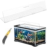 Sieral Aquarium Polycarbonate Canopy Set 29 x 11.38 x 0.12 Inch for 20/29/37 Gallon Without Center Brace Aquariums Cover Fish Tank Lid with a Hook Knife, Breathable Hole, Handle Clear