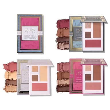 LAURA GELLER NEW YORK Glam On the Go Eyeshadow & Blush Palettes - Each Set Includes Three Palettes - Ready for Gifting - Easy to Use Makeup for Mature Skin