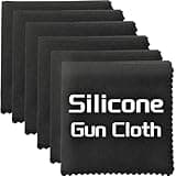 Silicone Gun Cleaning Cloth, 12"x12" Microfiber Lint Free Silicone Gun Cleaning Rags, Reusable Microsuede Cleaning/Polishing Wipes Towels for Firearms, Reels, Knives and Scopes (Black-6Pack)