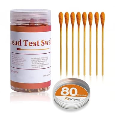 AAwipes Lead Test Swab Kit (80 Pcs Rapid Home Testing Swabs, 30-Second Results Dip in Water). Home Use, Painted, Dishes, Jewelry, Metal, Ceramics, Wood (LS80)