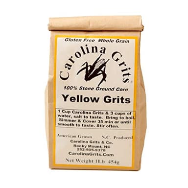Carolina Grits Company Traditionally Stone Ground Yellow Grits, non-GMO, Whole Grain and Gluten Free (Yellow 1 Pack (1 Pound))