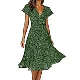 Womens Dresses Summer 2024 Women's Midi Dress Dresses for Women Over 60 Years Old Dress for 60 Year Old Woman Womens Summer Wrap Dresses Blue Midi Dress Spring Cocktail Dresses for Women