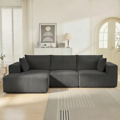 Modular Sectional Sofa, Cloud Sectional Couch with Deep Seat, Modern Modular L-Shape Sofa with Chaise,Upholstered Boneless Couches for Living Room