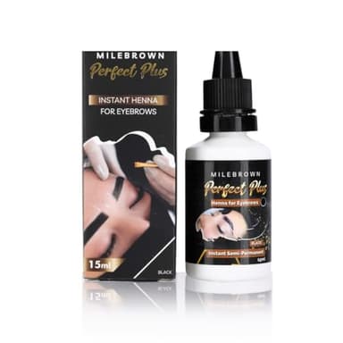 MILEBROWN PERFECT PLUS Eyebrow Henna, for natural-looking coloring, 15 ml (Black)