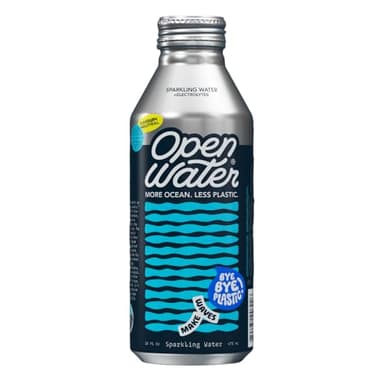 Open Water Sparkling Bottled Water with Electrolytes in 16-oz Aluminum Bottles (1 Cases, 12 bottles - Sparkling) | BPA-free and Eco friendly