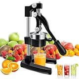 Manual Citrus Juicer, Commercial Fruit Press for Lemon, Pomegranate, Orange, Lime Juice, Stainless steel hand-operated juicer，Manual Juicer，Easy-to-Clean Hand Press Orange Juicer (Black)