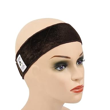 YANTAISIYU 1 Piece Wig Grip Headband Non-slip Scarf Adjustable Wig Grip Band for Women Wigs (Dark Brown)