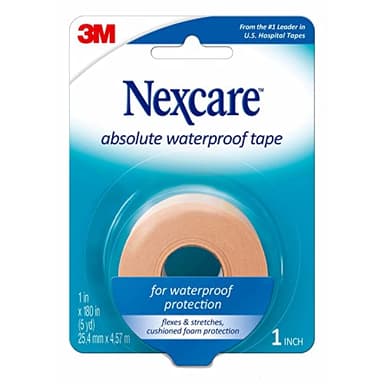 Nexcare Absolute Waterproof Tape, Flexible Foam Medical Tape, Secures Dressing and Keeps Wounds Dry - 1 In x 5 Yds, 1 Roll of Tape