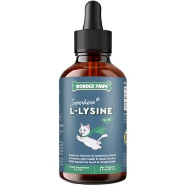 Premium L-Lysine Supplement for Cats – for Immune Support, Sneezing, Runny Nose, Watery Eyes & Nasal Health– 60ML Lysine for Feline Respiratory Support – Cat Lysine Drops with Taurine for Immunity