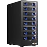 CENMATE 8 Bay Hard Drive RAID Enclosure with Cooling Fan for 2.5/3.5" SATA HDD/SSD with USB A/C 3.0＋eSATA Cable, 3.5 Hard Drive Enclosure Supports 160TB Capacity, 8 RAID Modes, DAS(NO NAS)