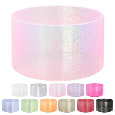 YWDOUJI Jelly Luster Glitter Silicone Transparent Boot for Stanley 20-40oz, Compatible with Hydro Flask or Other Water Bottle Tumbler, 2.85-3.0 inch Protective Anti-Slip Bottom Sleeve Cover