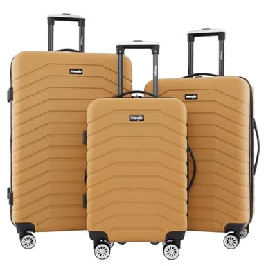 Wrangler Tahoe 3 Piece Spinner Luggage Set, Amber Gold