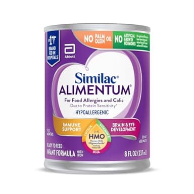 Similac Alimentum with 2'-FL HMO Hypoallergenic Infant Formula, for Food Allergies and Colic Due to Protein Sensitivity, Ready-to-Feed Baby Formula, 8-fl-oz Bottle, Pack of 24