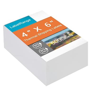 LabelRange 4x6 Thermal Labels, Commercial Grade Direct Thermal 4x6 Shipping Labels, 500 Sheets per Stack,1 Stack