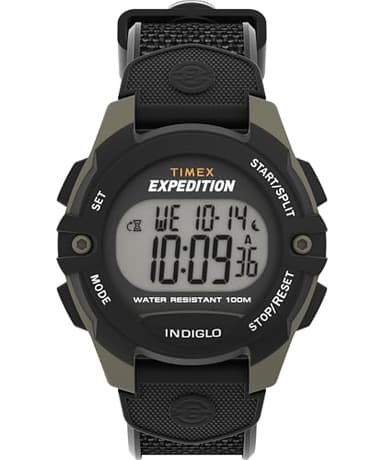 Timex Men's Expedition 41mm Watch - Black Strap Digital Dial Green Case