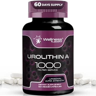 Liposomal Urolithin A Supplement Capsules 1,000mg - Urolithin A+ Supplement for Cellular Renewal & Mitochondrial Support, Ultra-Strength Muscle Health - Third-Party Tested 120 Capsules - Made in USA